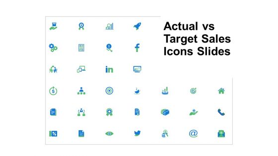 Actual Vs Target Sales Icons Slides Ppt PowerPoint Presentation Outline Background Image