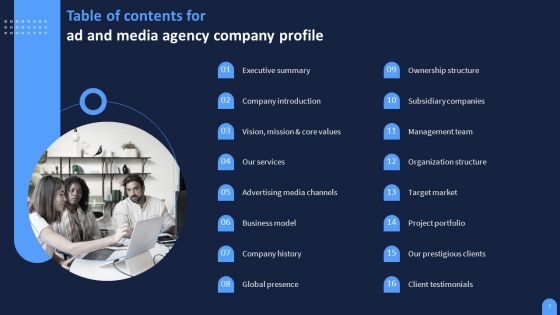Ad And Media Agency Company Profile Ppt PowerPoint Presentation Complete Deck With Slides