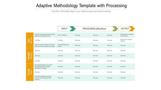 Adaptive Methodology Template With Processing Ppt Powerpoint Presentation Show Examples Pdf