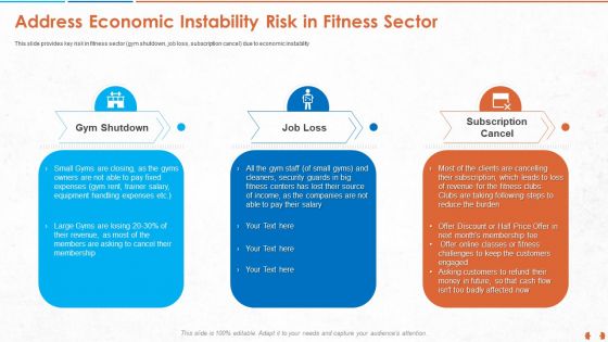 Address Economic Instability Risk In Fitness Sector Information PDF