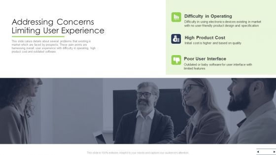 Addressing Concerns Limiting User Experience Ppt Summary Samples PDF