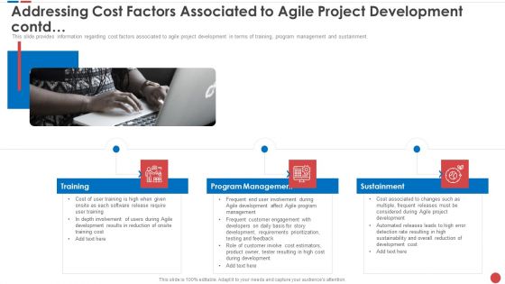 Addressing Cost Factors Associated To Agile Project Development Contd Budgeting For Software Project IT Topics PDF