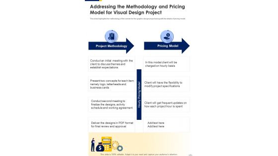 Addressing The Methodology And Pricing Model For Visual Design Project One Pager Sample Example Document Addressing The Methodology And Pricing Model For Visual Design Project One Pager Sample Example Document