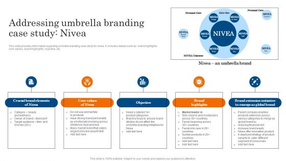 Addressing Umbrella Branding Case Study Nivea Ppt PowerPoint Presentation File Model PDF