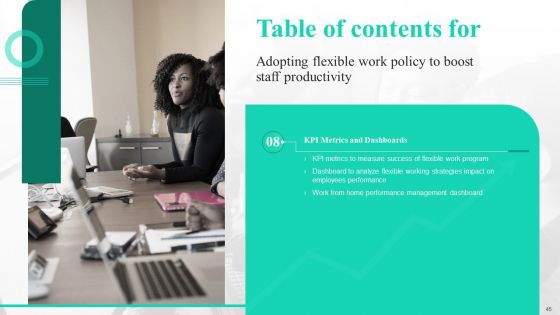 Adopting Flexible Work Policy To Boost Staff Productivity Ppt PowerPoint Presentation Complete Deck With Slides