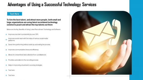 Advantages Of Using A Successful Technology Services Ppt PowerPoint Presentation Styles Tips PDF