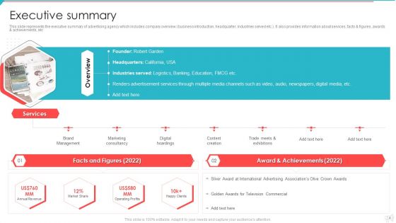 Advertisement And Marketing Agency Company Profile Ppt PowerPoint Presentation Complete Deck With Slides