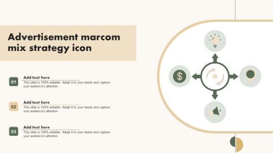 Advertisement Marcom Mix Strategy Icon Sample PDF Advertisement Marcom Mix Strategy Icon Sample PDF