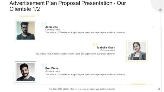 Advertisement Plan Proposal Presentation Ppt PowerPoint Presentation Complete With Slides