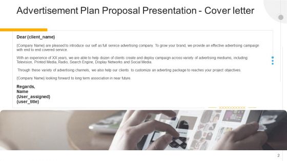 Advertisement Plan Proposal Presentation Ppt PowerPoint Presentation Complete With Slides