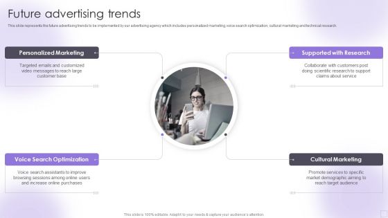Advertising Services Company Profile Future Advertising Trends Icons PDF Advertising Services Company Profile Future Advertising Trends Icons PDF