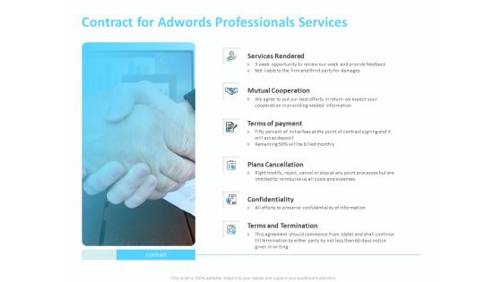 Adwords PPC Contract For Adwords Professionals Services Ppt Pictures Layout Ideas PDF