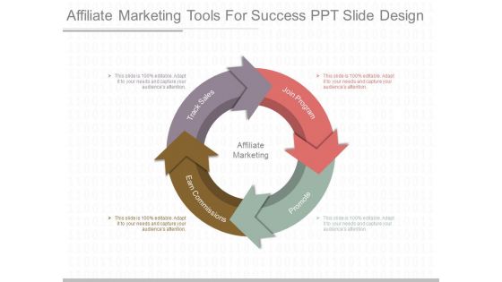Affiliate Marketing Tools For Success Ppt Slide Design