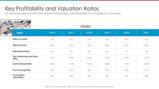 After IPO Equity Key Profitability And Valuation Ratios Sample PDF