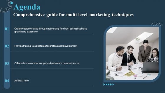 Agenda Comprehensive Guide For Multi Level Marketing Techniques Summary PDF