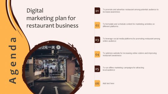 Agenda Digital Marketing Plan For Restaurant Business Template PDF Agenda Digital Marketing Plan For Restaurant Business Template PDF
