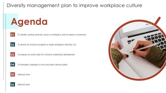 Agenda Diversity Management Plan To Improve Workplace Culture Topics PDF Agenda Diversity Management Plan To Improve Workplace Culture Topics PDF
