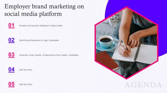 Agenda Employer Brand Marketing On Social Media Platform Pictures PDF