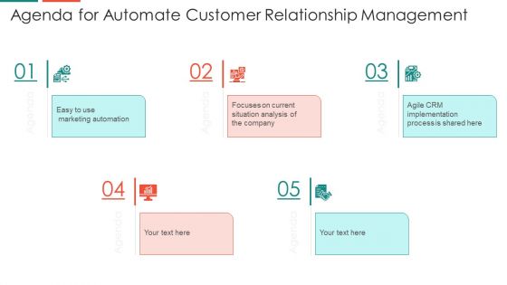 Agenda For Automate Customer Relationship Management Introduction PDF