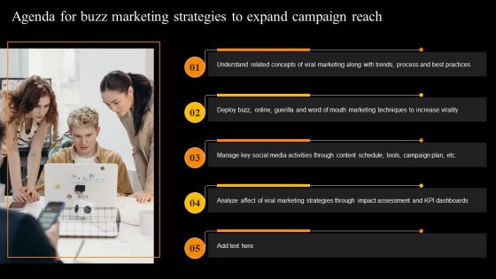 Agenda For Buzz Marketing Strategies To Expand Campaign Reach Introduction PDF Agenda For Buzz Marketing Strategies To Expand Campaign Reach Introduction PDF
