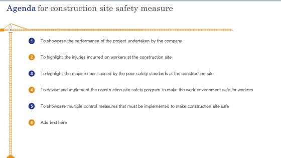 Agenda For Construction Site Safety Measure Formats PDF Agenda For Construction Site Safety Measure Formats PDF
