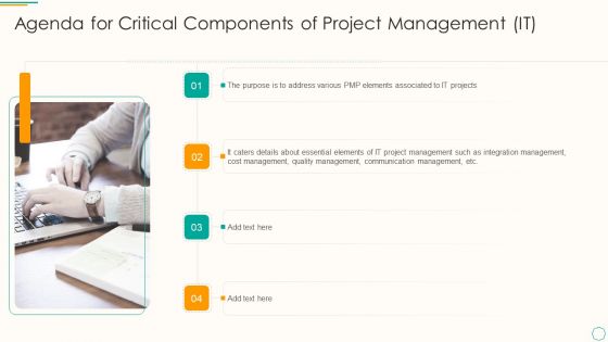 Agenda For Critical Components Of Project Management It Ideas PDF