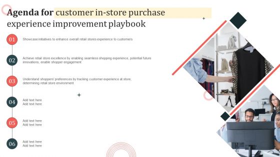 Agenda For Customer In Store Purchase Experience Improvement Playbook Pictures PDF