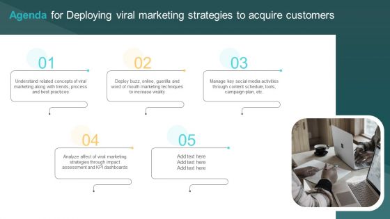 Agenda For Deploying Viral Marketing Strategies To Acquire Customers Sample PDF Agenda For Deploying Viral Marketing Strategies To Acquire Customers Sample PDF