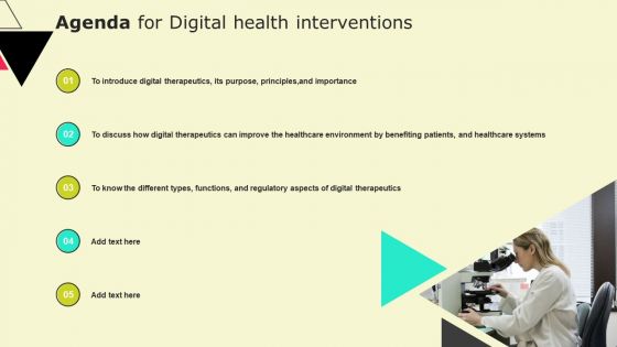 Agenda For Digital Health Interventions Mockup PDF