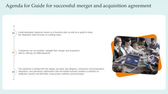 Agenda For Guide For Successful Merger And Acquisition Agreement Diagrams PDF Agenda For Guide For Successful Merger And Acquisition Agreement Diagrams PDF