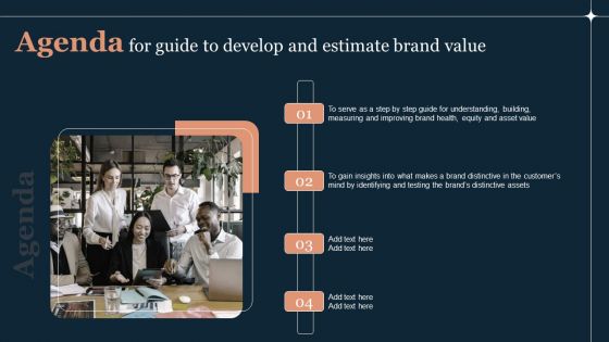 Agenda For Guide To Develop And Estimate Brand Value Microsoft PDF