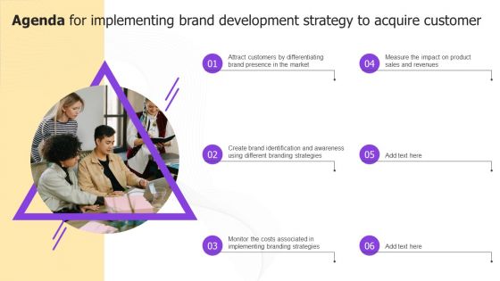 Agenda For Implementing Brand Development Strategy To Acquire Customer Background PDF Agenda For Implementing Brand Development Strategy To Acquire Customer Background PDF