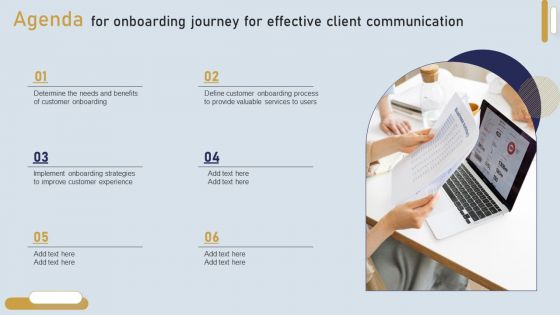 Agenda For Onboarding Journey For Effective Client Communication Rules PDF