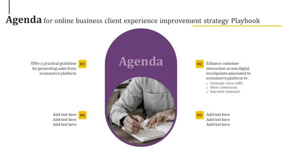 Agenda For Online Business Client Experience Improvement Strategy Playbook Infographics PDF Agenda For Online Business Client Experience Improvement Strategy Playbook Infographics PDF