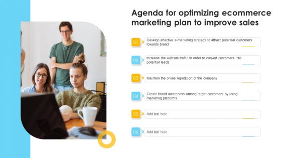Agenda For Optimizing Ecommerce Marketing Plan To Improve Sales Pictures PDF