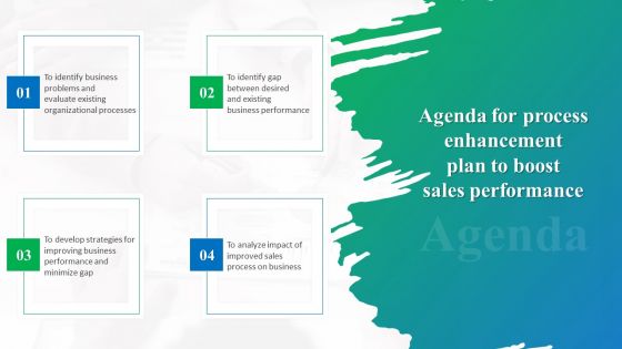Agenda For Process Enhancement Plan To Boost Sales Performance Template PDF Agenda For Process Enhancement Plan To Boost Sales Performance Template PDF