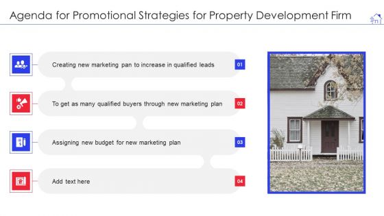 Agenda For Promotional Strategies For Property Development Firm Mockup PDF Agenda For Promotional Strategies For Property Development Firm Mockup PDF