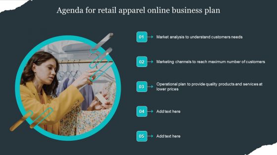 Agenda For Retail Apparel Online Business Plan Ideas PDF