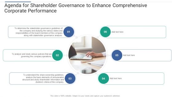 Agenda For Shareholder Governance To Enhance Comprehensive Corporate Performance Infographics PDF Agenda For Shareholder Governance To Enhance Comprehensive Corporate Performance Infographics PDF