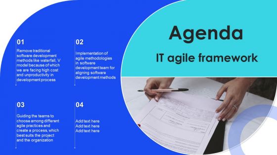 Agenda IT Agile Framework Ppt Infographics Portfolio PDF
