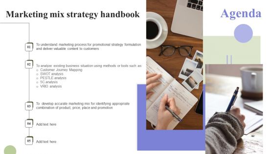 Agenda Marketing Mix Strategy Handbook Pictures PDF Agenda Marketing Mix Strategy Handbook Pictures PDF