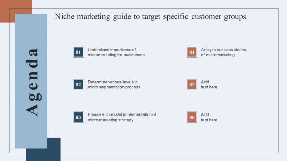 Agenda Niche Marketing Guide To Target Specific Customer Groups Rules PDF Agenda Niche Marketing Guide To Target Specific Customer Groups Rules PDF