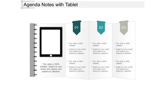 Agenda Notes With Tablet Ppt PowerPoint Presentation Slides Rules