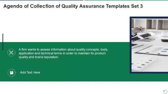Agenda Of Collection Of Quality Assurance Templates Set 3 Structure PDF