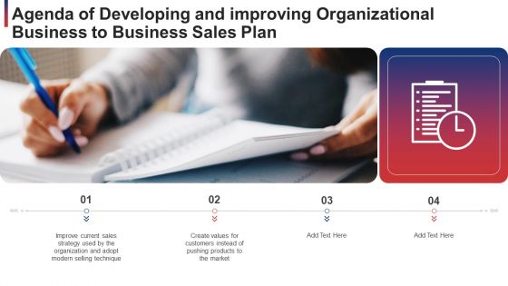 Agenda Of Developing And Improving Organizational Business To Business Sales Plan Ppt Outline Slide Download PDF Agenda Of Developing And Improving Organizational Business To Business Sales Plan Ppt Outline Slide Download PDF