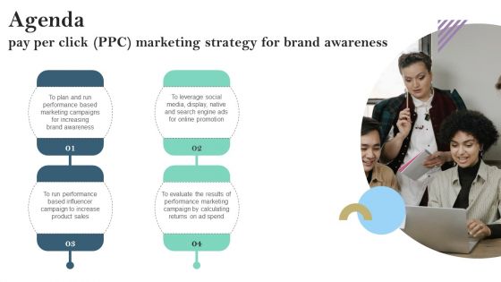 Agenda Pay Per Click PPC Marketing Strategy For Brand Awareness Ppt PowerPoint Presentation File Icon PDF Agenda Pay Per Click PPC Marketing Strategy For Brand Awareness Ppt PowerPoint Presentation File Icon PDF