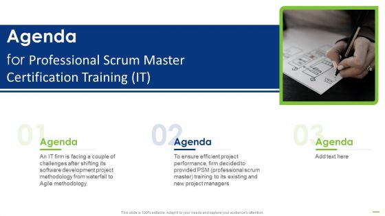 Agenda Professional Scrum Master Certification Training IT Ideas PDF