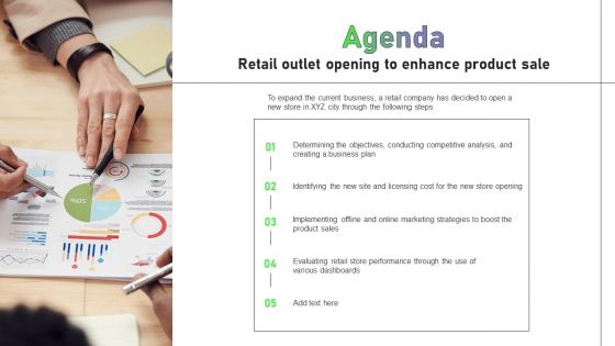 Agenda Retail Outlet Opening To Enhance Product Sale Agenda Retail Outlet Opening Structure PDF
