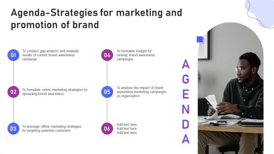 Agenda Strategies For Marketing And Promotion Of Brand Professional PDF