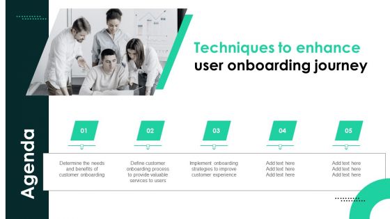 Agenda Techniques To Enhance User Onboarding Journey Pictures PDF Agenda Techniques To Enhance User Onboarding Journey Pictures PDF
